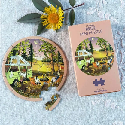 Mini puzzle rond Van life - Vissevasse - 31 pièces