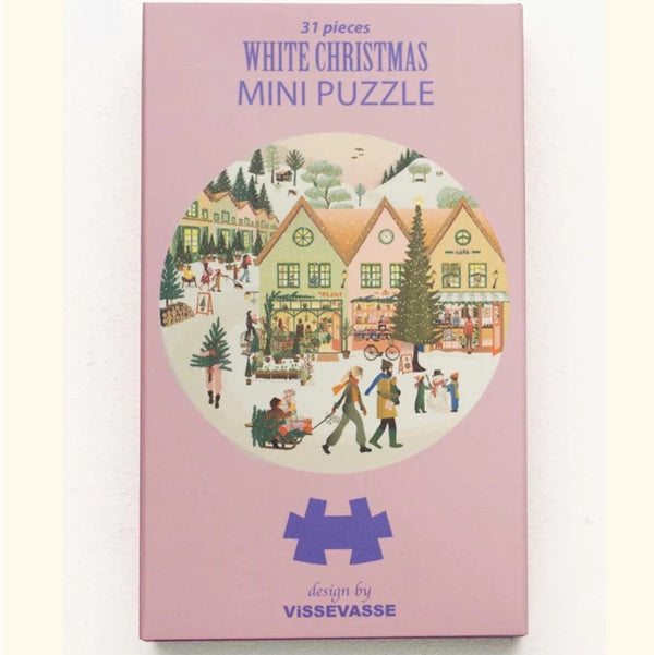Mini puzzle rond White Christmas - Vissevasse - 31 pièces