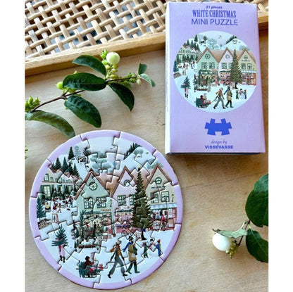 Mini puzzle rond White Christmas - Vissevasse - 31 pièces