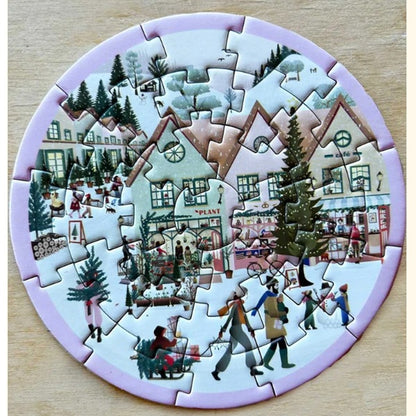 Mini puzzle rond White Christmas - Vissevasse - 31 pièces