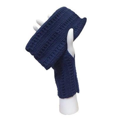Mitaines bleu marine au crochet