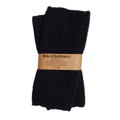 Mitaines noires au crochet