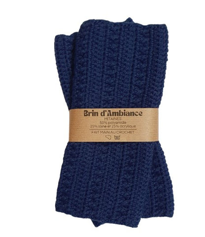 Mitaines bleu marine au crochet