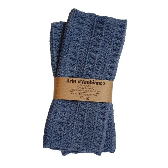 Mitaines jeans chiné au crochet