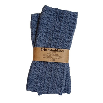 Mitaines jeans chiné au crochet