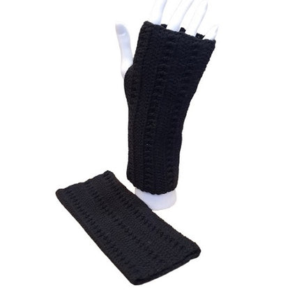 Mitaines noires au crochet