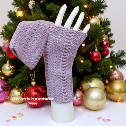 Mitaines parmes au crochet