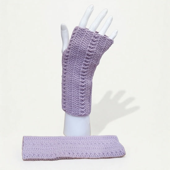 Mitaines parmes au crochet