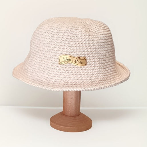 Chapeau au crochet naissance - Ecru