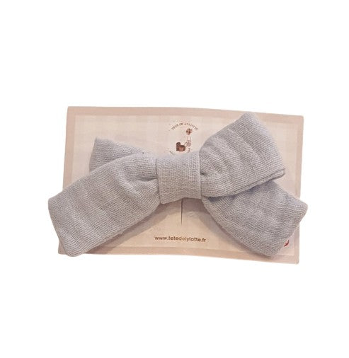 Barrette Nœud croisé bleu ciel