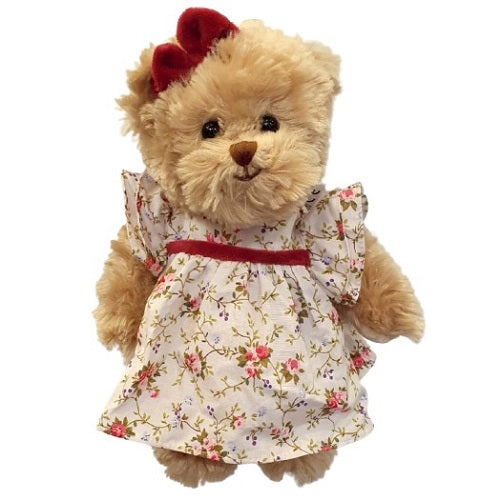 Peluche ours Cataleya en robe à fleurs