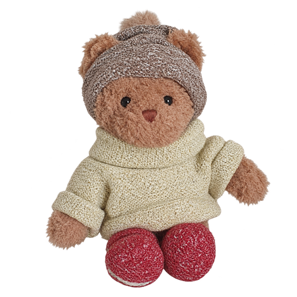 Ours en peluche en pull et bonnet d'hiver - Brother Steve, Matt et Robby
