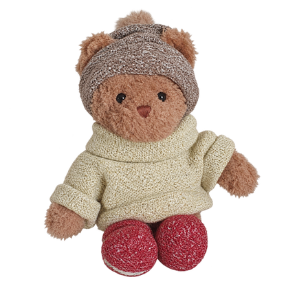 Ours en peluche en pull et bonnet d'hiver - Brother Steve, Matt et Robby
