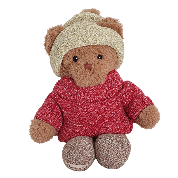 Ours en peluche en pull et bonnet d'hiver - Brother Steve, Matt et Robby