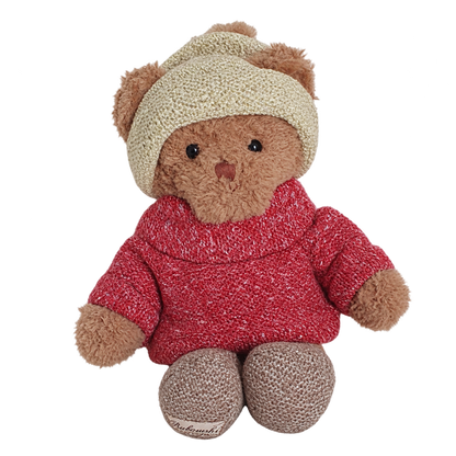 Ours en peluche en pull et bonnet d'hiver - Brother Steve, Matt et Robby