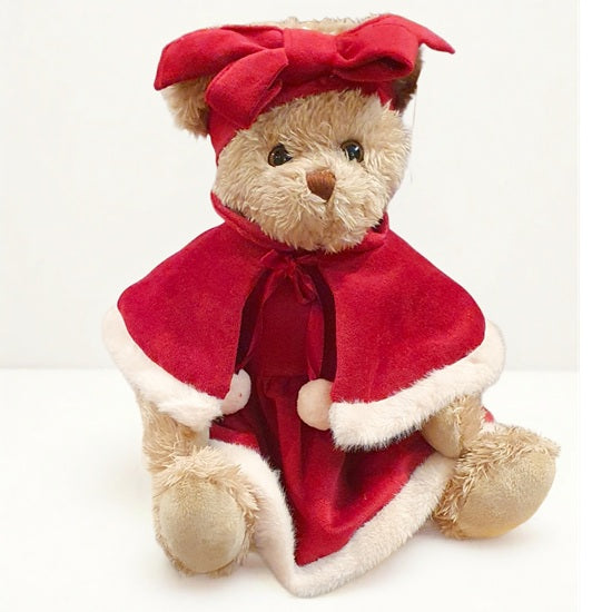 Oursonne Noël en peluche en robe rouge