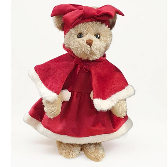 Oursonne Noël en peluche en robe rouge