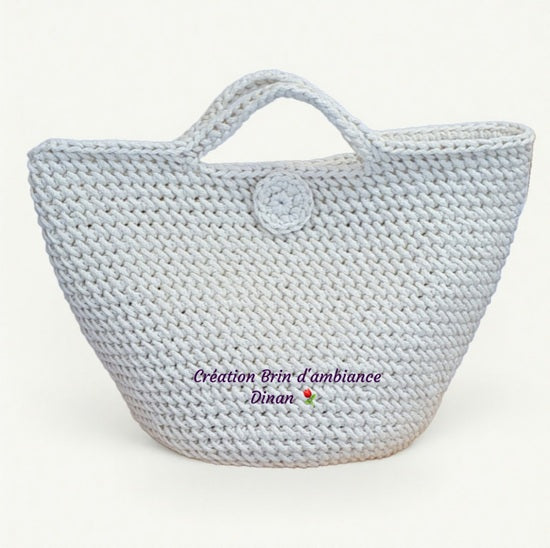 Petit panier Coco écru au crochet