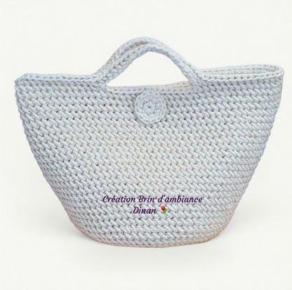 Petit panier Coco écru au crochet