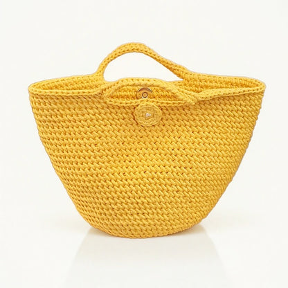 Petit panier Coco jaune soleil au crochet