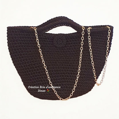 Petit panier Coco noir au crochet