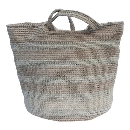 Grand sac au crochet fait-main - Ecru et brillant