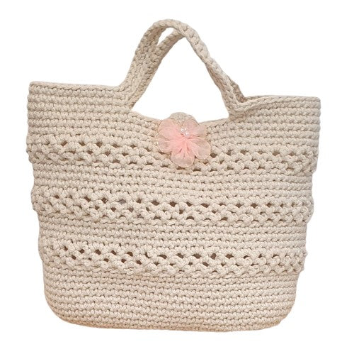 Petit sac au crochet écru - Fait-main