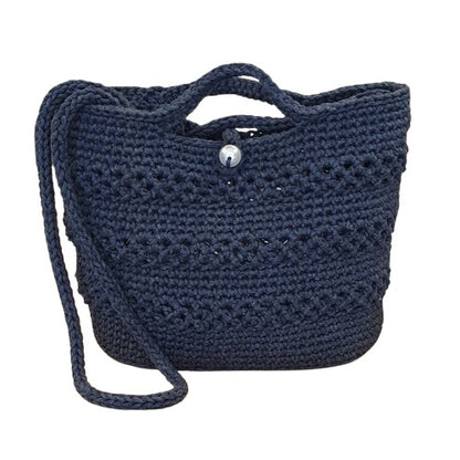 Petit sac au crochet bleu marine