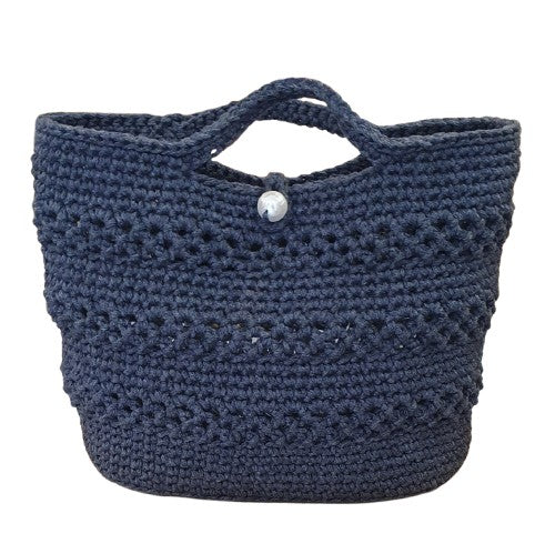 Petit sac au crochet bleu marine