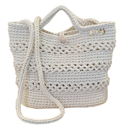 Petit sac au crochet écru - Fait-main