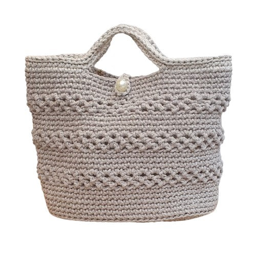 Petit sac au crochet gris - Fait-main