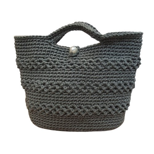 Petit sac au crochet vert foncé - Fait-main