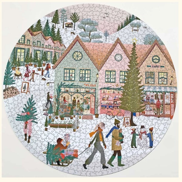Puzzle rond Noël blanc - Vissevasse - 1000 pièces