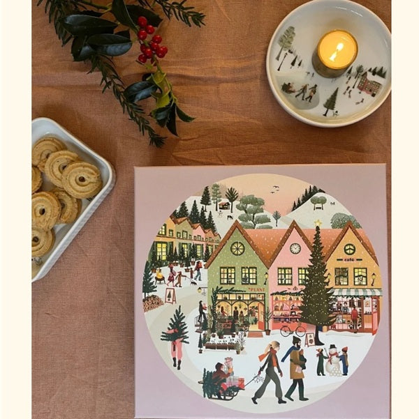 Puzzle rond Noël blanc - Vissevasse - 1000 pièces