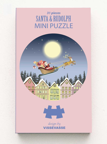 Mini puzzle rond Santa and Rudolph - Vissevasse - 31 pièces