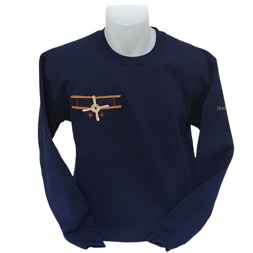 Sweat-Shirt bleu marine - Broderie Avion