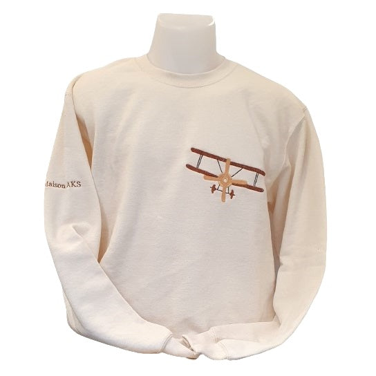 Sweat-Shirt écru - Broderie Avion