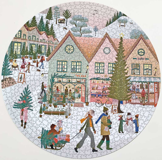 Puzzle rond White Christmas  - Vissevasse - 1000 pièces