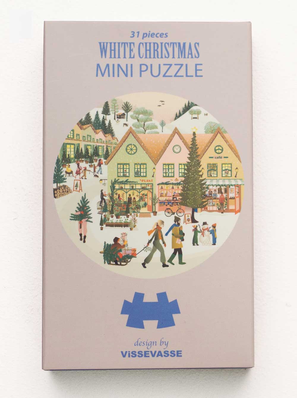 Mini puzzle rond White Christmas  - Vissevasse - 31 pièces