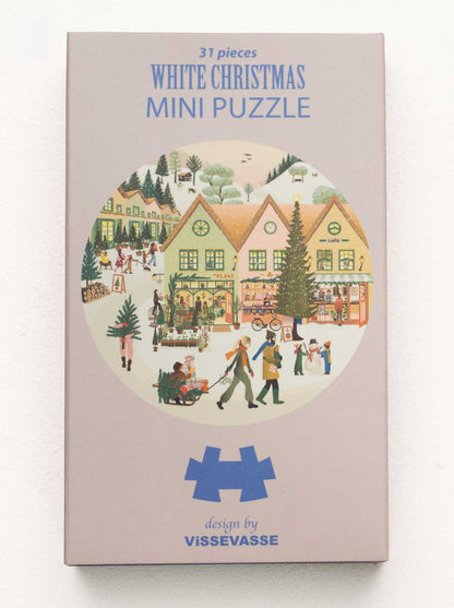 Mini puzzle rond White Christmas  - Vissevasse - 31 pièces