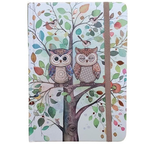 Carnet notebook A6 - Hiboux dans un arbre