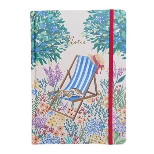 Carnet notebook A5 - Un chat sur un transat