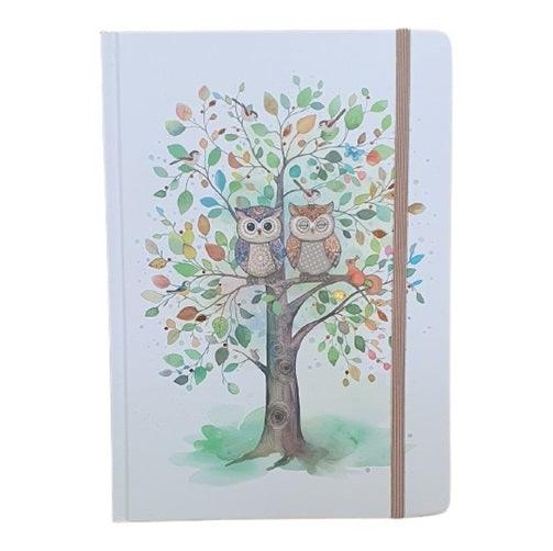Carnet notebook A5 - Hiboux dans un arbre