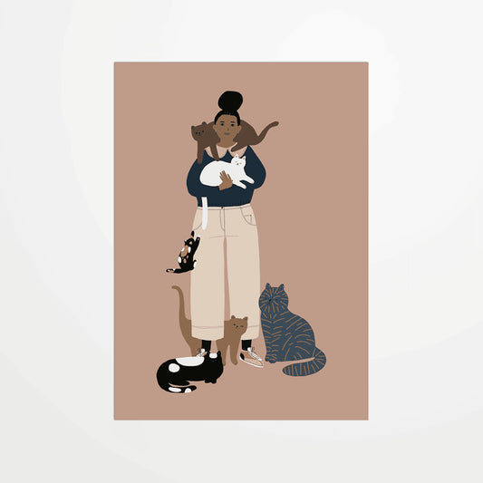 Carte postale - Crazy cat lady