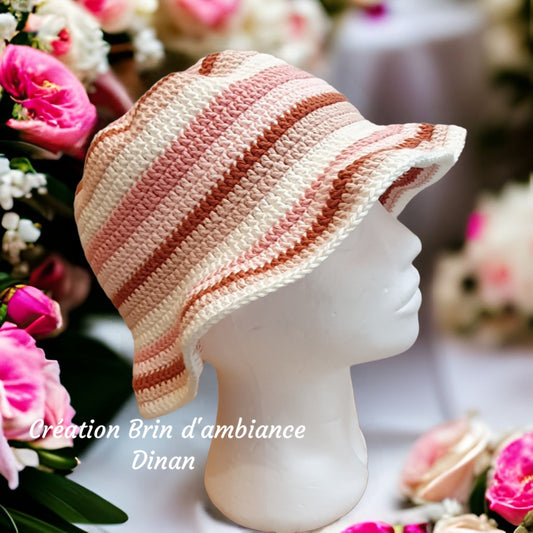 Chapeau au crochet - Variation de roses