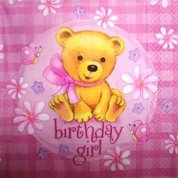 Serviette papier décor Birthday Girl