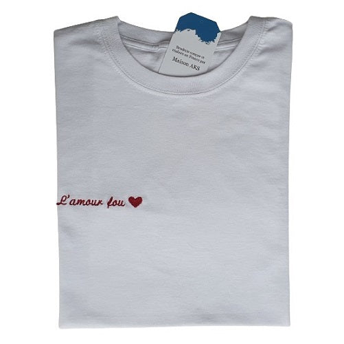 TEE-SHIRT BLANC BRODÉ - L'AMOUR FOU
