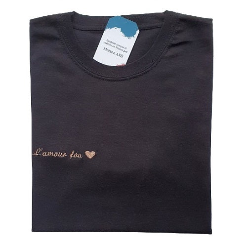 TEE-SHIRT NOIR BRODÉ - L'AMOUR FOU