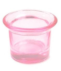 Photophore en verre coloré rose