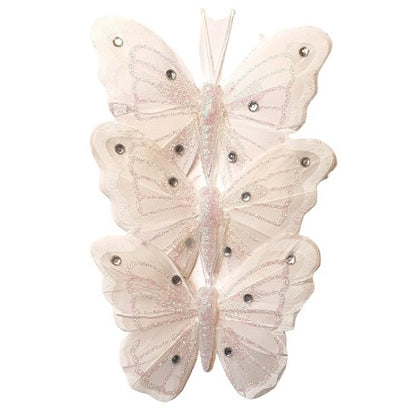 Papillons blancs et brillants X3